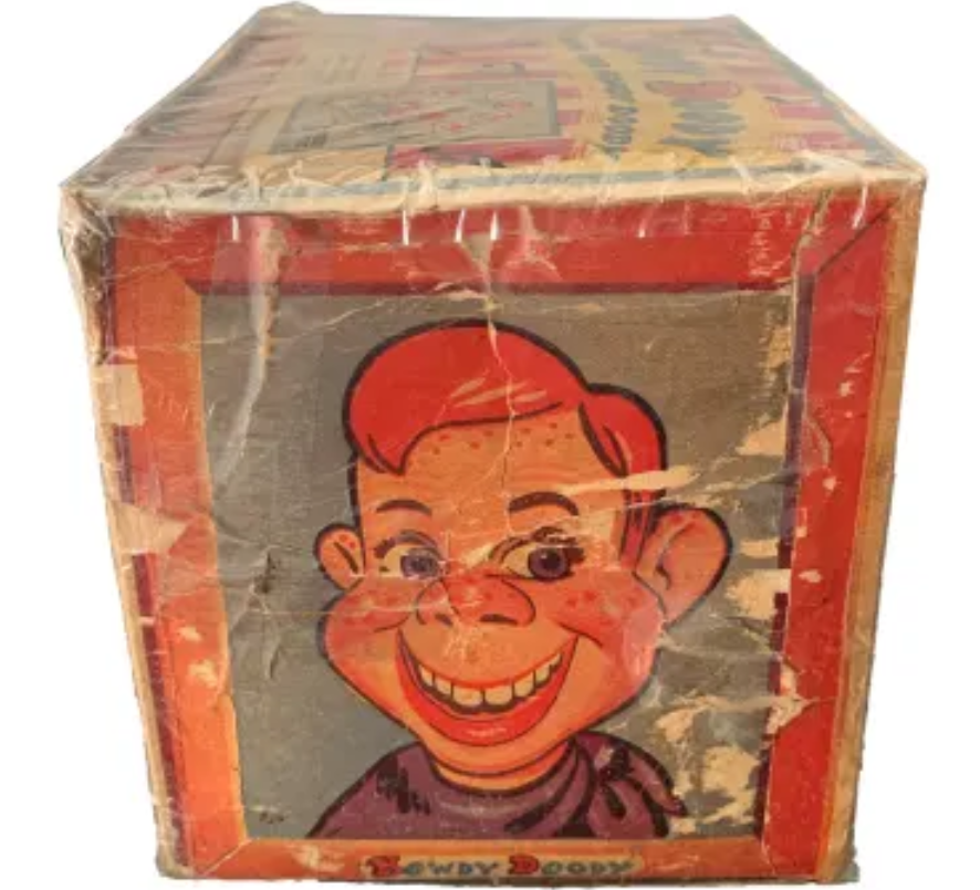 Antique Boxed Howdy Doody Unique Art Tin Wind up band