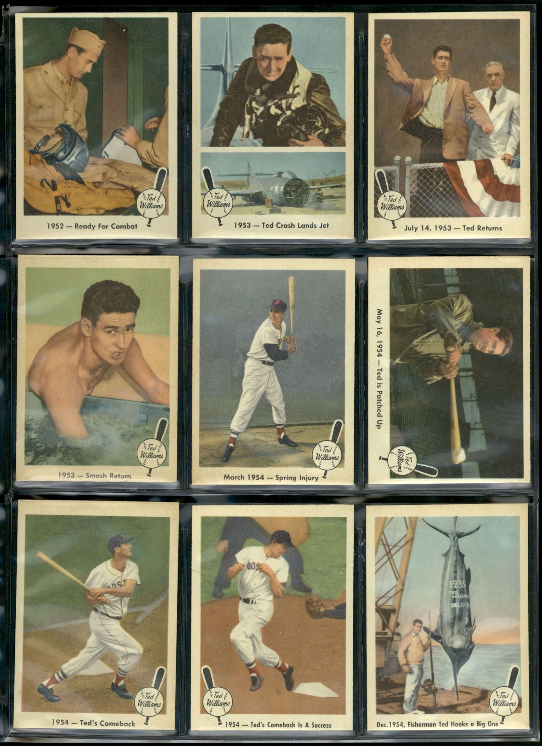 LOT of 7 CARDS from the - 1959 good Fleer Ted Williams Set